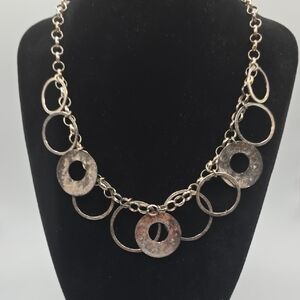 Silpada Sterling Silver Round Ring Circle Link Necklace
